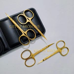 Tijeras Profesionales para Bebés de Acero Inoxidable con Cuchilla Curva de Plasma Dorado, Instrumentos de Belleza con Logotipo Personalizado - Product Image 6