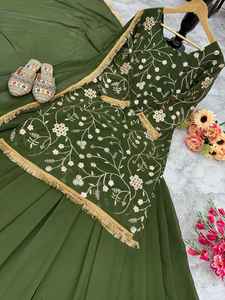 เปิดตัวชุดปาร์ตี้ดีไซเนอร์ใหม่ดูท็อปและเลฮิงก้าพร้อมงานเย็บปักถักร้อยงานลําดับและงานลูกไม้พร้อมชุดดูปัตตา - Product Image 5