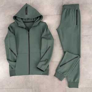 Ensemble de vêtements de sport décontractés pour femmes, automne, noir, veste à capuche avec fermeture éclair, pantalon de jogging, fitness, course à pied, respirant, logo imprimé - Product Image 1
