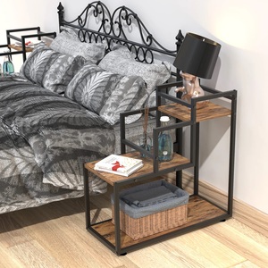 Soporte para plantas, estante para plantas de 2 niveles para interiores y exteriores, soporte para macetas de Metal y madera para sala de estar, balcón y jardín - Product Image 5