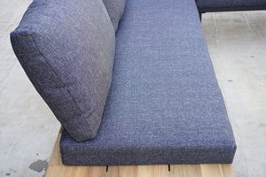 Ensemble de mobilier de jardin en métal et teck, avec assise profonde, pour repas en extérieur, style moderne en corde, canapé en bois avec rangement - Product Image 5