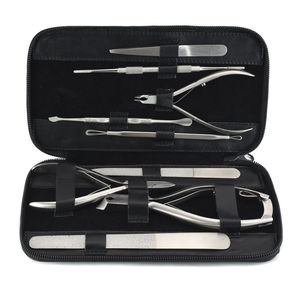 Ensemble de manucure professionnel 9 pièces 2024 coupe-ongles en acier inoxydable outils de soin de pédicure étui en cuir noir incurvé pour hommes femmes - Product Image 5
