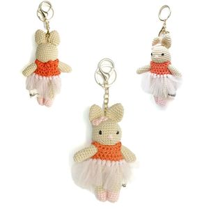 Lil Bunny Juguete de algodón con color arcoíris y máscara para dormir Felpa suave Regalo hecho a mano para niños o amigos de viaje 13cm - Product Image 6