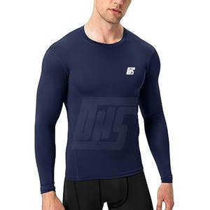 เสื้อคอมเพรสชั่นแขนยาวสีพื้นสำหรับผู้ชาย รับสกรีนโลโก้ เสื้อคอมเพรสชั่นผู้ชายสไตล์ใหม่ - Product Image 2