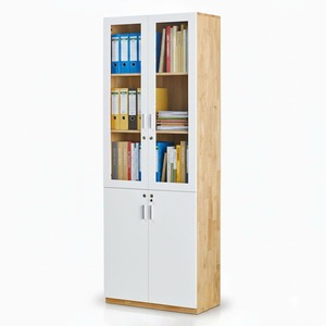 THS68012 ตู้เก็บเอกสารประตูไม้ MDF สไตล์มินิมอล 80x40x220 ซม. ล็อคได้ ปรับได้ ใช้ในสำนักงาน ไม้ยางพารา - Product Image 1