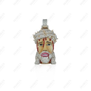Pendentif Iron Man entièrement serti de diamants Moissanite VVS - Design tendance - Product Image 2
