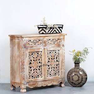 Mueble de Madera con Diseño de Sol Dorado, Muebles Lixora, Alta Calidad, Hecho a Mano en India, Estantes Ajustables, Diseño Modular, Sala de Estar - Product Image 3