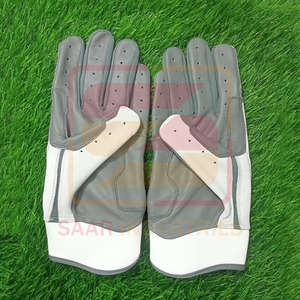 Gants de baseball unisexe professionnels en cuir de vachette de protection des mains de couleur blanche et grise pour la pratique du frappeur, nouvel arrivage - Product Image 2