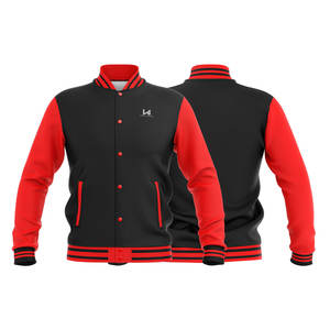 Chaqueta Universitaria de Béisbol Vintage Personalizada para Hombre, Chaqueta Bomber Casual con Parches de Cuero, Bordado, Botones, Hecha de Tela de Lana Tejida - Product Image 4