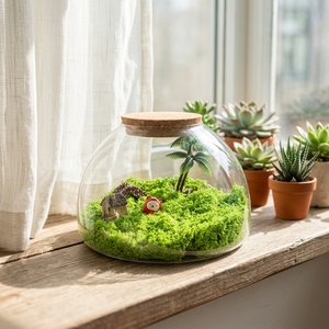 Vase <span class=keywords><strong>en</strong></span> <span class=keywords><strong>verre</strong></span> <span class=keywords><strong>transparent</strong></span> moderne et créatif <span class=keywords><strong>de</strong></span> 25*15cm, fait à la main, grand et volumineux, avec couvercle <span class=keywords><strong>en</strong></span> liège, pour la décoration <span class=keywords><strong>de</strong></span> bureau et <span class=keywords><strong>de</strong></span> table - Product Image 4