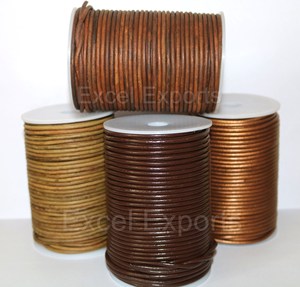 Customized Regular & Metallic Colored Leather Cord by Excel Exports for <b>Shoe</b> <b>Bag</b> Garment Jewelry Use with Coated Finishing - Product Image 6