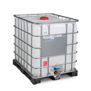 Contenitore IBC per merci pericolose, pallet in PE, 1000 litri, apertura NW150, uscita NW50 - Product Image 1