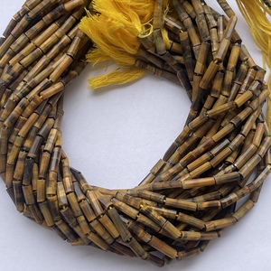 4mm 6mm 8mm Natural marrón amarillo Ojo de Tigre facetado tubo largo plano cuentas de piedras preciosas hebras para la fabricación de joyas semipreciosas - Product Image 3