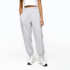 Pantalon de survêtement de club d'athlétisme d'hiver pour femmes 60% coton 40% polyester survêtement élastique course gris chiné - Product Image 1