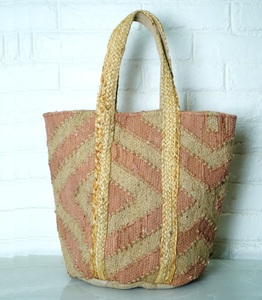 Bolso Tote de Yute Tejido Estilo Bohemio para Mujer, Diseño Sólido, Abierto, Ecológico, para Playa, Uso Diario, Todas las Temporadas - Product Image 4
