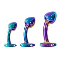Plug anal en forme de gland, couleurs éblouissantes, alliage d'aluminium électroplaqué, 3 tailles, plug anal pour jouet sexuel BDSM et sexe anal