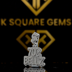 Pendentif personnalisé VVS Moissanite, pendentif Moissanite personnalisé, pendentif Moissanite nom, pendentif Moissanite Hip Hop VVS en argent - Product Image 5
