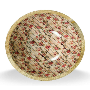 High Quality Eco-Friendly Mango Wood <b>Dinnerware</b> Handmade Modern Salad Server Stylish Metal Kitchen Food Serving Bowl Parties - Product Image 1