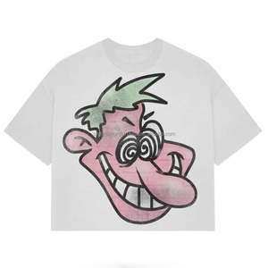 Camiseta recortada de ajuste cuadrado de algodón 100% personalizada para hombre, ropa de calle de gran tamaño, camiseta de caja de peso pesado, nueva calle informal sólida de alta calidad - Product Image 3