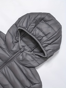 <b>Women</b> Winter Raw Puffer Jacket High Quality Thick Warm Stylish Fashionable <b>Lightweight</b> Canvas Solid Color Zipper Closure - Product Image 4