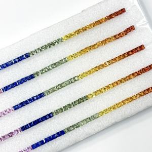 Zafiro Natural Multicolor de 2mm a 5mm, Corte Princesa Cuadrado, Grado AAA, Certificado IGI, Gema Facetada para Venta al Por Mayor a Precio de Mayoreo en India - Product Image 3