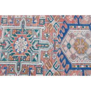 Turkish Small Rug 1.8x3 ft, <b>Red</b> Blue Camouflage Rug <b>Wool</b> - Product Image 5
