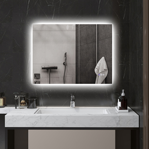 HOMCOM Miroir de salle de bain anti-buée avec luminosité et couleur réglables, verre et alliage d'aluminium, 80x60x4 cm - Product Image 2