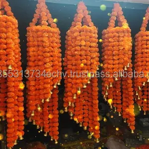 Marigold Bunga Buatan Jhumar Hiasan Pusat Dekorasi Buatan Tangan India Hiasan Dinding Gantung Pintu Dekorasi Pernikahan, Hiasan Tengah Meja