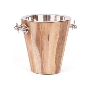 Designer copper ice bucket with dual handles and hammered surface great for serving cold <b>drinks</b> at family or formal gatherings - Product Image 4