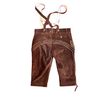 Lederhosen bavaroises pour hommes et femmes, pour l'Oktoberfest, courtes, avec motif brodé et décoration de logo boutonné - Product Image 4
