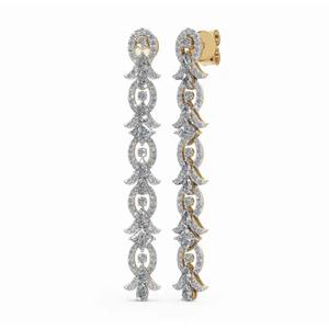 Premium 9KT Gold Isoldes Enchanted <b>Petals</b> Designer Earrings Lab grown Round Cut Diamond Jewelry Wholesale B2B Export Supplier - Product Image 1