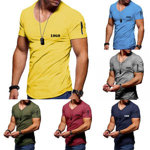Camisetas de gimnasio de manga corta para hombre superventas, ropa de fitness informal de alta calidad con logotipo personalizado, transpirable y patrón sólido - Product Image 4