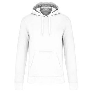 Sweat à capuche pour homme à manches longues, imprimé, en coton molletonné blanc, col rond, avec fonction imperméable, coupe classique - Product Image 1