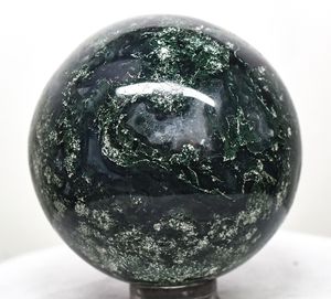 Venta al por Mayor de Artesanías de Cristal Natural, Bola de Cristal Semipreciosa de Ágata Musgosa Verde para Regalo - Product Image 2