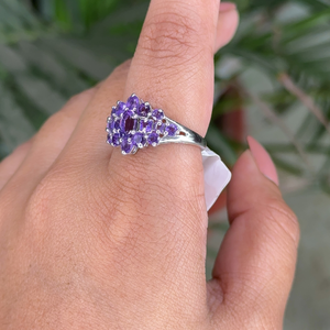 Febuary Birthstone Fine Jewelry Solid 925 Silver Amethyst Wedding Index <b>Finger</b> <b>Ring</b> for Women Wholesale Item in Bulk - Product Image 4