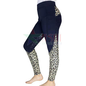 Leggings d'équitation pour femmes avec grip en silicone au niveau du genou, grip complet sur la selle, antidérapant, imperméable, coupe-vent, en spandex/polyester - Product Image 1