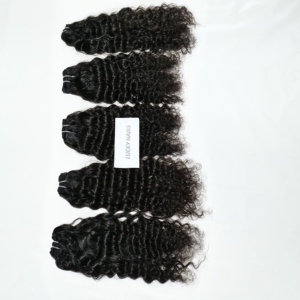 Extensiones de mechones de cabello humano virgen sin procesar, onda suelta recta, textura profunda, virgen, 100% - Product Image 2