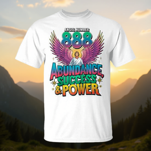 Camiseta de Béisbol Mística con Mangas Raglán para Hombre y Mujer, Número de Ángel 888, Abundancia, Éxito, Poder, Producto Promocional - Product Image 3