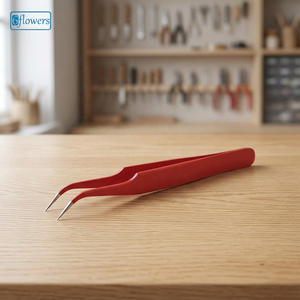 Pinzas para Cejas con Punta Puntiaguda de Acero Inoxidable, Duraderas, Estilo Moderno, Color Rojo - Product Image 3