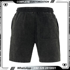 Personalizado de los hombres de ácido lavado Vintage 100% algodón francés Terry cordón pantalones cortos para los hombres - Product Image 5