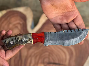 Couteau de chasse Bowie Tracker en acier Damas fait main, lame à pointe tombante, qualité supérieure, support OEM/ODM personnalisé en gros - Product Image 5