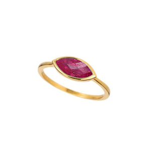 Pierres précieuses Aqua calcédoine Marquis en forme de Vermeil doré en argent Sterling 925, ensemble de lunette, bague, bijoux de mode, bagues en cristal naturel - Product Image 6