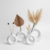 Vase de table en céramique moderne, finition brillante émaillée, écologique, pour décoration de mariage et de maison, pour feuilles séchées et fleurs, fait main, haute température
