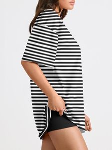 Camiseta de manga corta para mujer Camiseta con logotipo personalizado OEM Ropa de verano informal Ligera y transpirable - Product Image 3