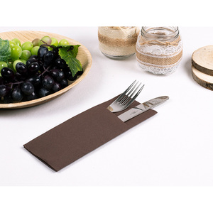 <b>Chocolate</b> 32x40cm Point-to-Point <b>Mini</b> Kanguro Cutlery Pocket Napkin 30pcs B2B - Product Image 1