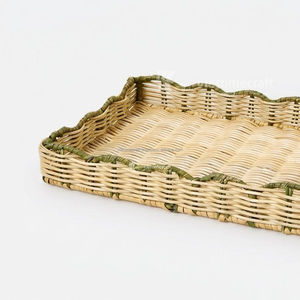 Wicker Rattan Storage Tray Rectangle Minimalist Design for <b>Table</b>, Neatening and Organization Viettimecraft - Product Image 2