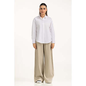 เสื้อเชิ้ตลำลองผ้าป๊อปลินเรียบง่าย รุ่น WM-CS-WS25-006 ทรงปกติ - Product Image 1