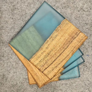 Posavasos de resina que brillan en la oscuridad-Incrustaciones de madera con efecto nocturno luminoso - Product Image 4