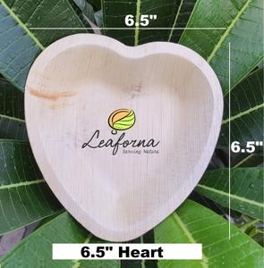 Vaisselle jetable en feuille de palmier en forme de cœur éco-responsable Assiettes de bateau biodégradables et réutilisables pour la restauration, banquets - Product Image 6