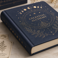 LABON - Kit de Inicio para Diario Personalizado A5 Celestial Alchemy, Cuaderno de Tapa Dura para Regalo, Diario, Oficina, Escuela